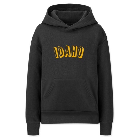 Daxton Youth Unisex Pullover Cities States Hoodie Mid-Weight Fleece Sweater - Idaho Black Gold, XL