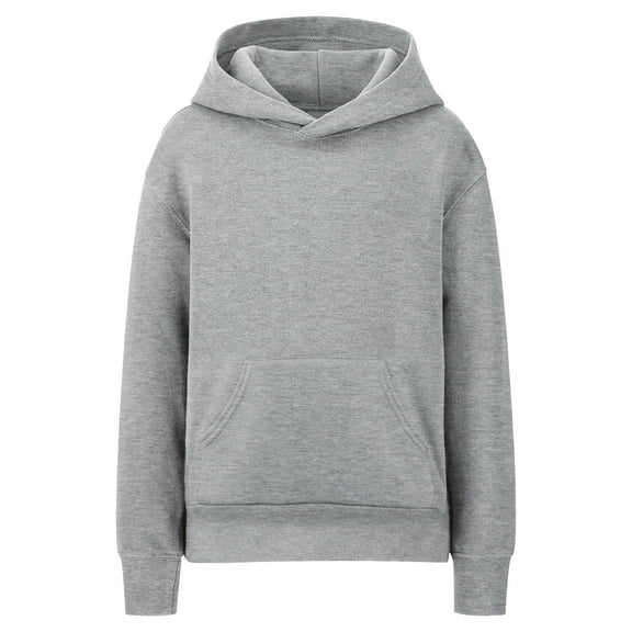 Daxton Youth Unisex Pullover Hoodie Mid-weight Fleece Sweatshirt,Heather Gray,XL