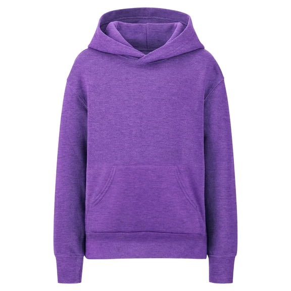 Daxton Youth Unisex Pullover Hoodie Mid-weight Fleece Sweatshirt,Heather Purple,XL