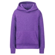 Daxton Youth Unisex Pullover Hoodie Mid-weight Fleece Sweatshirt,Heather Purple,XS