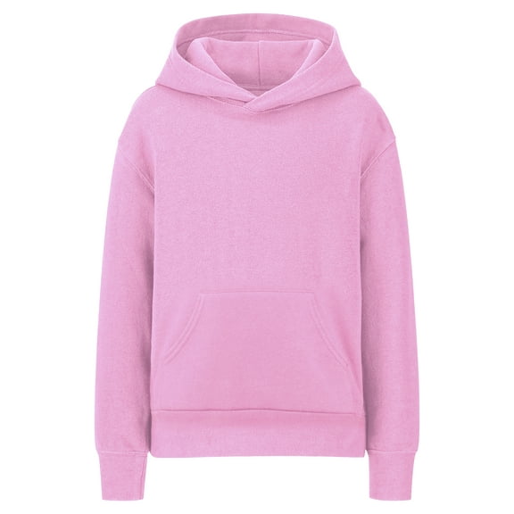 Daxton Youth Unisex Pullover Hoodie Mid-weight Fleece Sweatshirt,Pink,XL