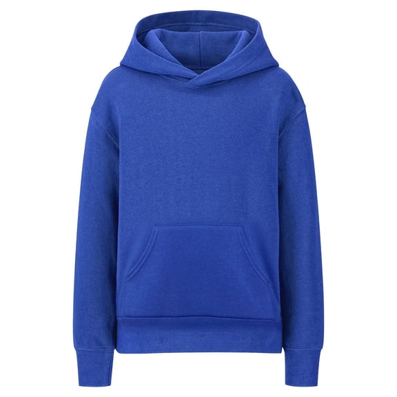 Daxton Youth Unisex Pullover Hoodie Mid-weight Fleece Sweatshirt,Royal,L