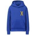 thumbnail image 1 of Daxton Youth Unisex Pullover Royal Hoodie Mid-Weight Fleece Sweater Custom Gold Numbers and Letters, X, M, 1 of 3