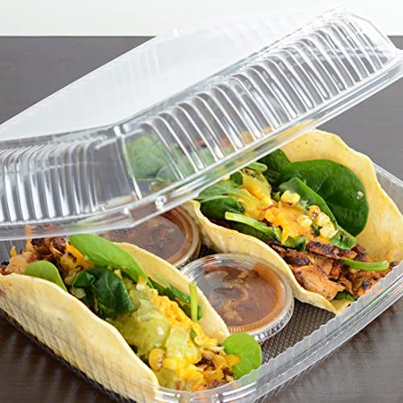 8 x 8 x 3 Inch Hinged Clamshell Plastic (OPS) Take Out Containers, Microwavable, E10005891 ( of 200)