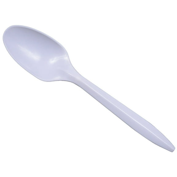 Daxwell Plastic Teaspoons, Medium Weight Polypropylene (PP), Wrapped, White, A10001487 (Case of 1,000)