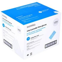 Daxwell Vinyl Gloves, Powder Free, Large, Clear, F10001750 (Case of 1,000, 10 Boxes of 100)