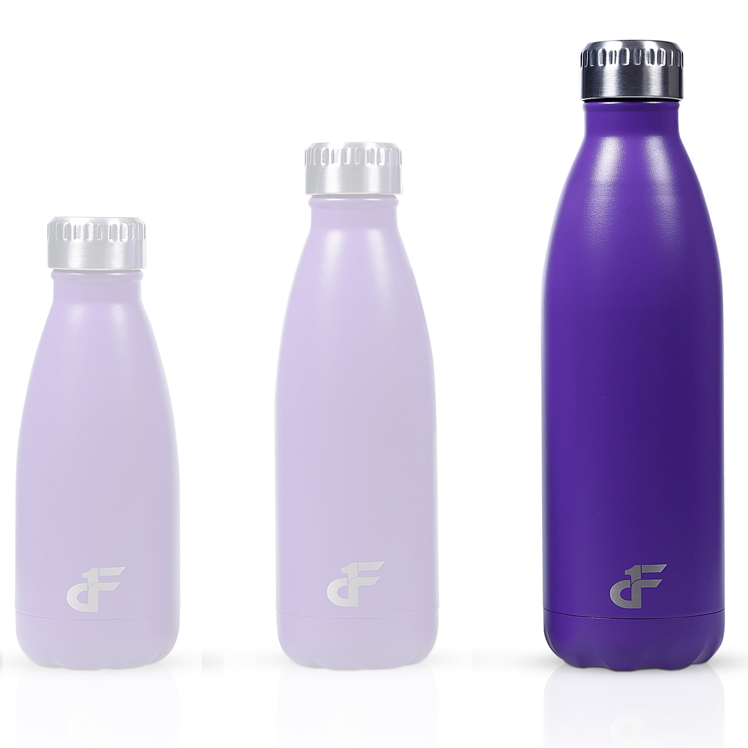 Day 1 Fitness 25 oz. Double Wall 18/8 SS Narrow Screw Cap Water Bottle Purple