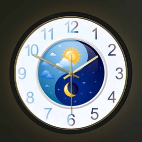 Day And Night Chinese Yin Yang Symbol Voice Control LED Lighting Wall Clock Harmony Balance Decor