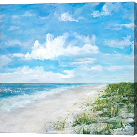 Day At The Beach Square by Julie DeRice, Canvas Wall Art