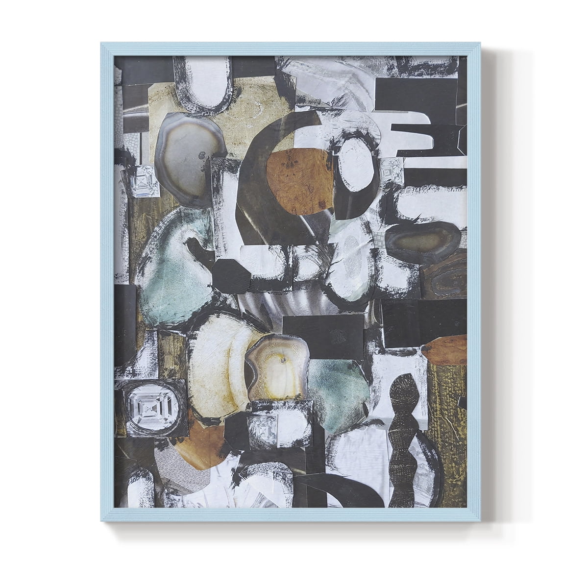 Day At the Spa Framed Print in Blue Solid Wood Framed Print No Nail Hanging