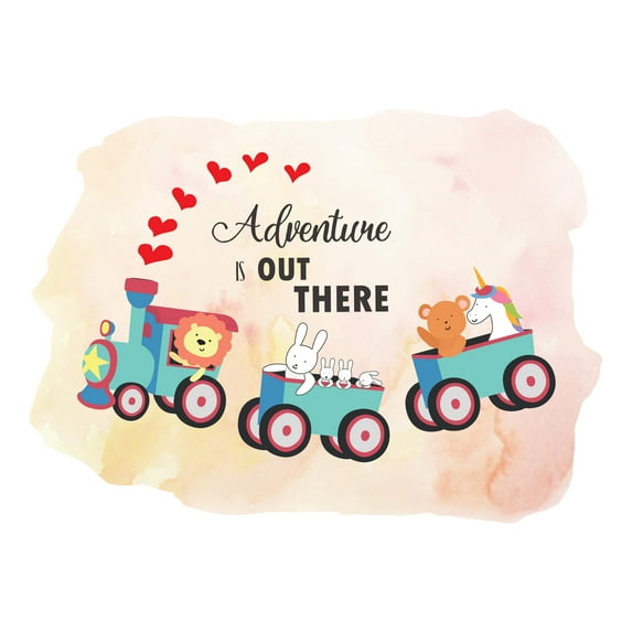 Day Care Wall Decals for Care Taker Daycare - Animals Riding in a Train Train DIY & Creativity Boy Girl Bedroom Wall Sticker - Size: 30 In x 21 In