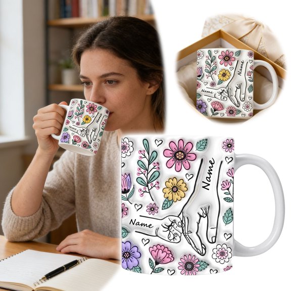 Day Custom Name Coffee Mug Ceramic Cup With Heartwarming Design For Mom Grandma Wife Glass Bottle Home Decor