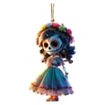 thumbnail image 1 of Day of The Dead 2D Acrylic Hanging Ornament, Gothic Punk Dia De Muertos Flat Pendant, Lightweight Decor for Halloween Tree, Party, Home & Car Interior Decoration, 1 of 6