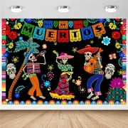 Day of The Dead Backdrop Mexican Dia DE Los Muertos Photography Background Fiesta Sugar Skull Day of The Dead Party Decorations Banner Supplies Photo Booth Props