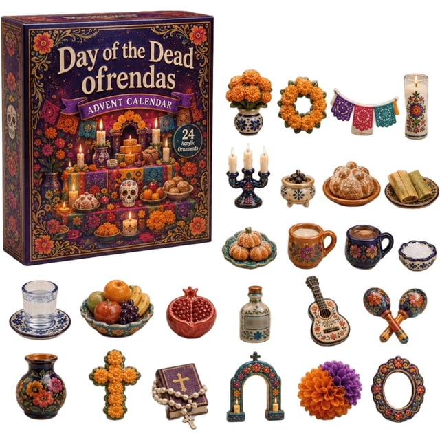 Dead Window Day of the Dead Advent Calendar 2026, 24 Days Day of The Dead Countdown ...