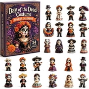 Day of the Dead Advent Calendar 2026, 24 Days Day of The Dead Countdown Advent Calendar with 24pcs Mini Acrylic Skull Ornaments, Holiday Surprises Gift for Collector, Culture Lover 1pcs