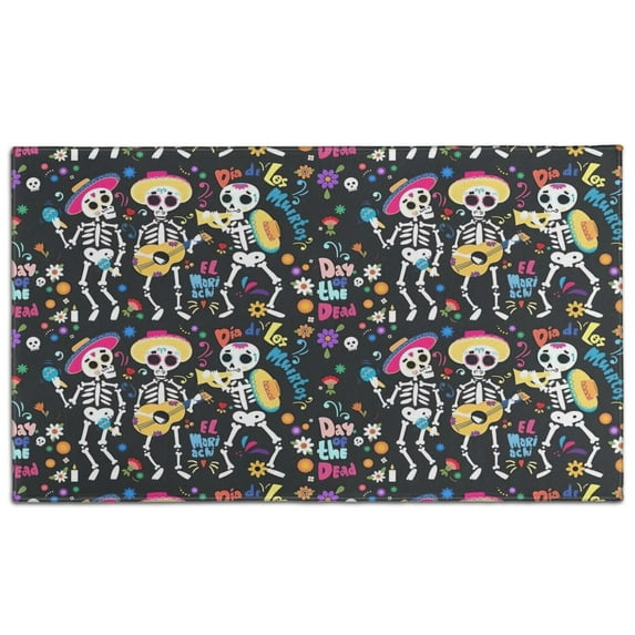 Day Of the Dead Halloween Pattern Door Rugs,Washable Non Slip Door Mats Indoor,Decorative Door Mats,Entry Mat Indoor for Entrance,Bedroom,Kitchen,Bathroom,17"x30"