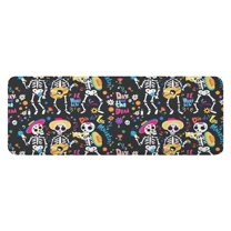 Day Of the Dead Halloween Pattern Kitchen Rug Mat,Kitchen Runner Rugs Non Skid Washable,Decorative Kitchen Floor Mats for Kitchen,Sink,Laundry,17"x47.2"