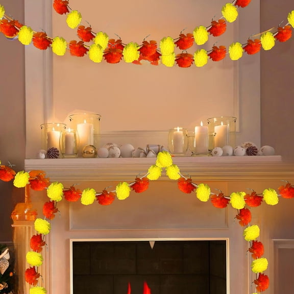 Day of the Dead LED Chrysanthemum String Lights, Bright Orange Decorative Flower Light Garland, Long-Lasting Festival Decoration for Altar, Door Frame, Tabletop and Home Décor