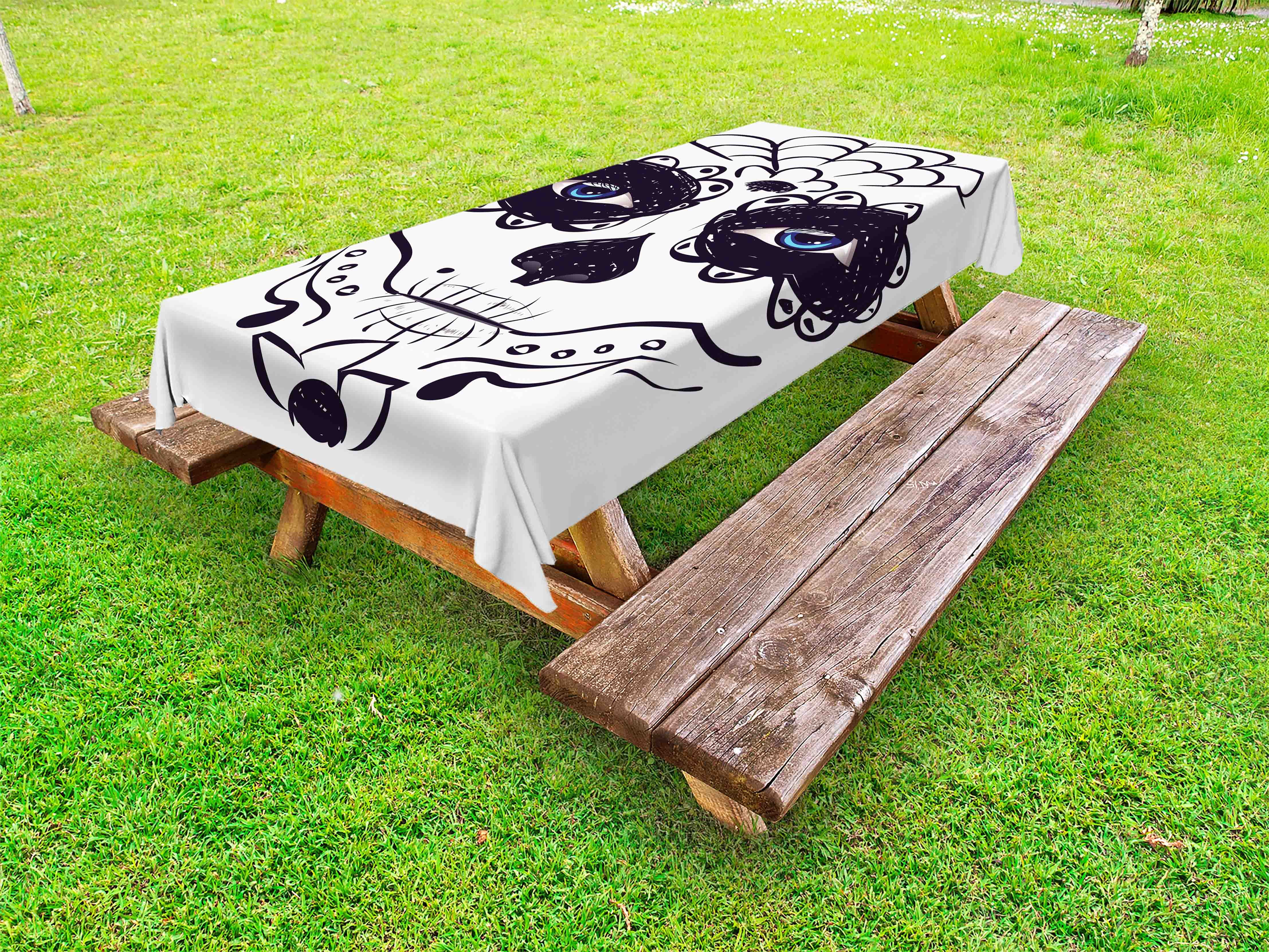 Day Of The Dead Outdoor Tablecloth, Dia de los Muertos Sugar Skull Girl ...