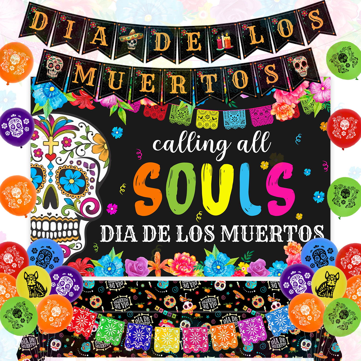 Day of the Dead Party Decoration Calling All Soul Dia De Los Muertos ...