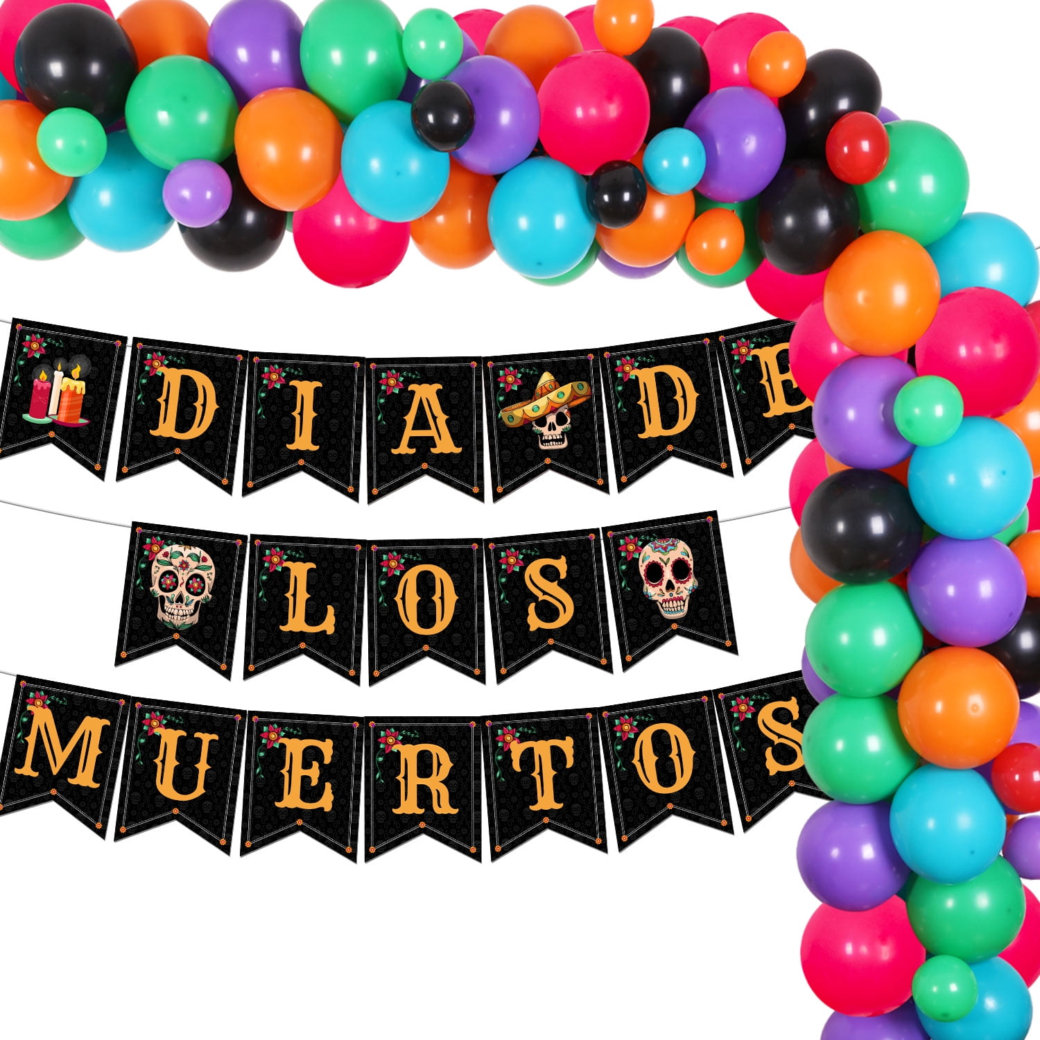 Mighty Dia De Los Muertos Mylar Balloon - Single Foil Balloon For Day Of The Dead Decor