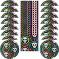 thumbnail image 1 of Day of The Dead Party Supplies Dia Des Los Muertos Skull Plates Skull Napkins Halloween Party Supplies Halloween Plates and Napkins for 16 Guests Halloween Supply Set, 1 of 4