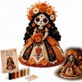 thumbnail image 1 of Day of the Dead Patchwork Doll DIY Kit, Sugar Skull Sewing Craft Kits for Adults, Halloween Fabric Doll Making Kit, Fall Home Decor Handmade Gift for Craft Lovers and Doll Collectors (A), 1 of 8