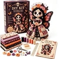 thumbnail image 1 of Day of the Dead Patchwork Doll DIY Kit, Sugar Skull Sewing Craft Kits for Adults, Halloween Fabric Doll Making Kit, Fall Home Decor Handmade Gift for Craft Lovers and Doll Collectors (B), 1 of 7