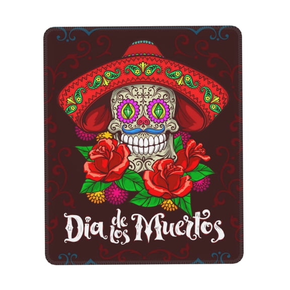 Day Dead Skull Mexican Mexico Gaming Mouse Pad 8.3 x 10.3 in Rectangle Computer Mousepad Mat Non-Slip Rubber Base for Office Laptop PC