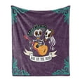 thumbnail image 1 of Day of the Dead Soft Flannel Fleece Blanket, Invitation to Traditional Celebration Party with Mexican Music Performance, Cozy Plush for Indoor and Outdoor Use, 60" x 80", Multicolor, by Ambesonne, 1 of 5