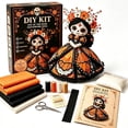 thumbnail image 1 of Day of the Dead Sugar Skull Doll DIY Craft Kit, "Stitch Your Soul" Dia de los Muertos Patchwork Sewing Set for Adults, Premium Handmade Fall Decor & Collectible Halloween Gift, 1 of 9