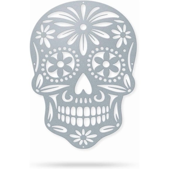 Day of the Dead Sugar Skull Metal Wall Art– Handcrafted Steel Décor for Día de los Muertos– Indoor/Outdoor Rust-Resistant Wall Hanging– Vibrant Mexican Sugar Skull Design, 4 Sizes & 8 Colors (TS-33)