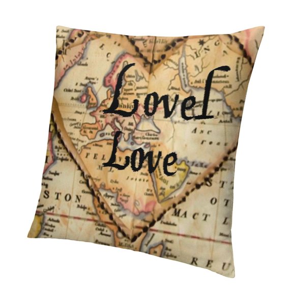 Day Decor Sofa Decorative Map Throw Pillow