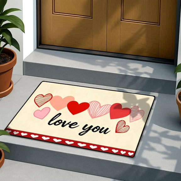 Day Decoration Anti-Slip Door Mat,Indoor Outdoor Front Door Bathroom Entrance Floor Carpet Quick-Drying Durable Mat,Soft Flexible Non-Skid Welcome Mat for Hallway Kitchen and Living Room-B