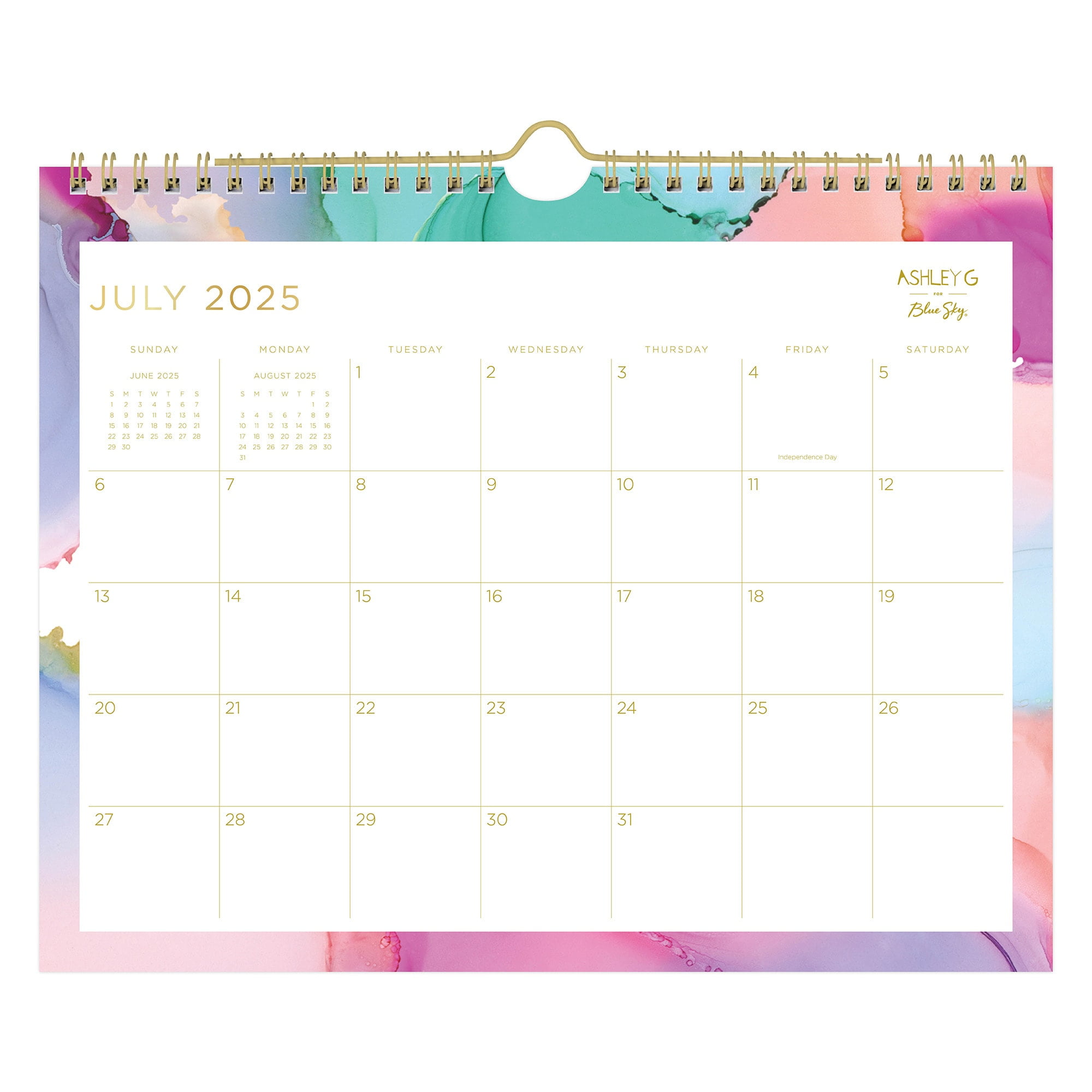 Blue Sky 2025 2026 Day Designer Monthly Wall Calendar, 8 3/4" x 11", Multicolor Smoke, July 2025 To June 2026, 150160