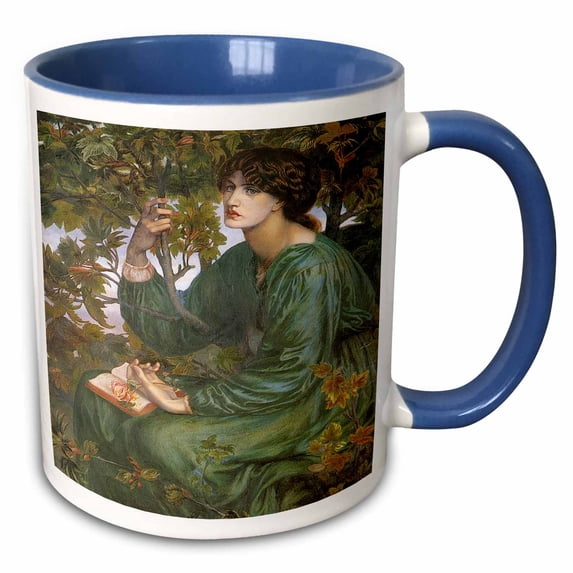 3drose, Day Dream by Dante Gabriel Rossetti, 15oz Two-tone Blue Mug