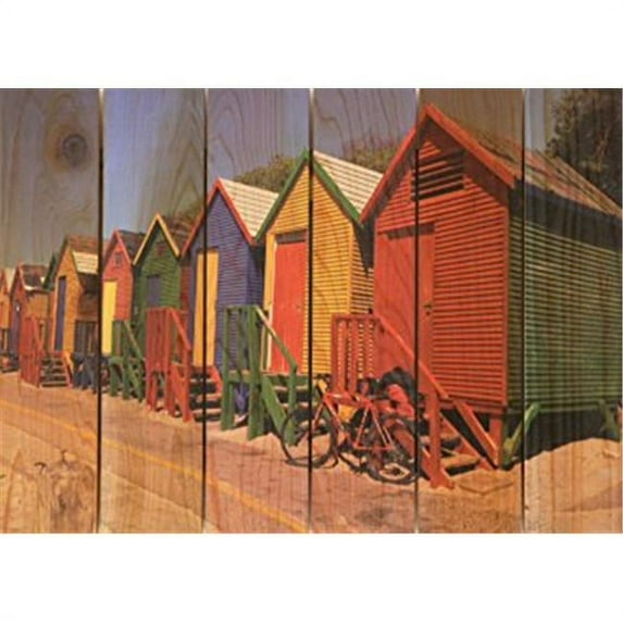 Day Dream HQ Colored Cabanas Inside & Outside Wood Wall Art 22 x 16 in.