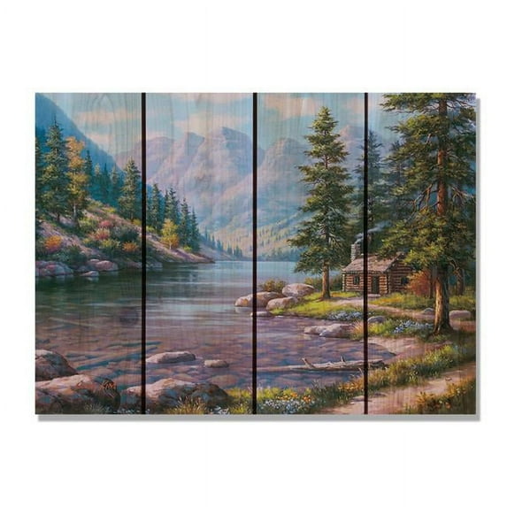 Day Dream HQ Kims River Cabin Inside & Outside Wood Wall Art - 22 x 16 in.