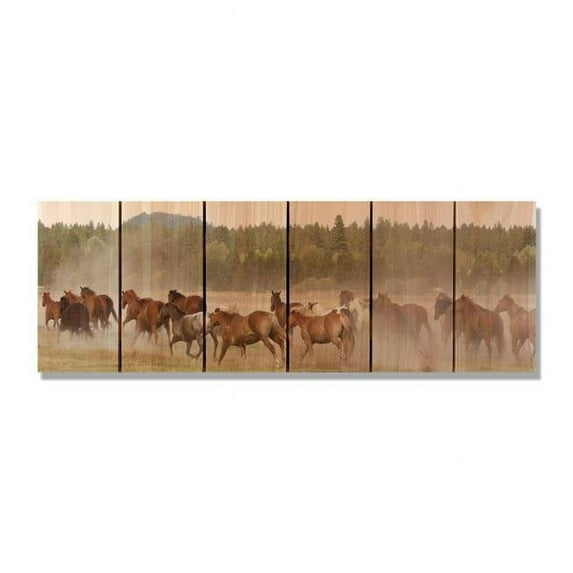 Day Dream HQ WH3211 32 x 11 in. Wild Horses Inside & Outside wood Wall Art