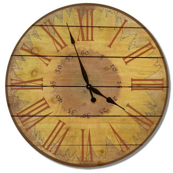 Day Dream HQ WSC30 30 in. Warm Sunflower Clock Cedar Wall ClockWall Art