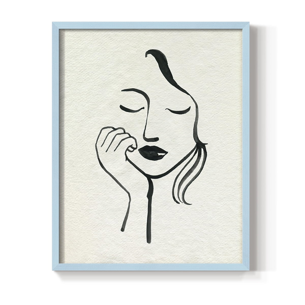 Day Dreamer I Framed Print in Blue Solid Wood Framed Print No Nail Hanging