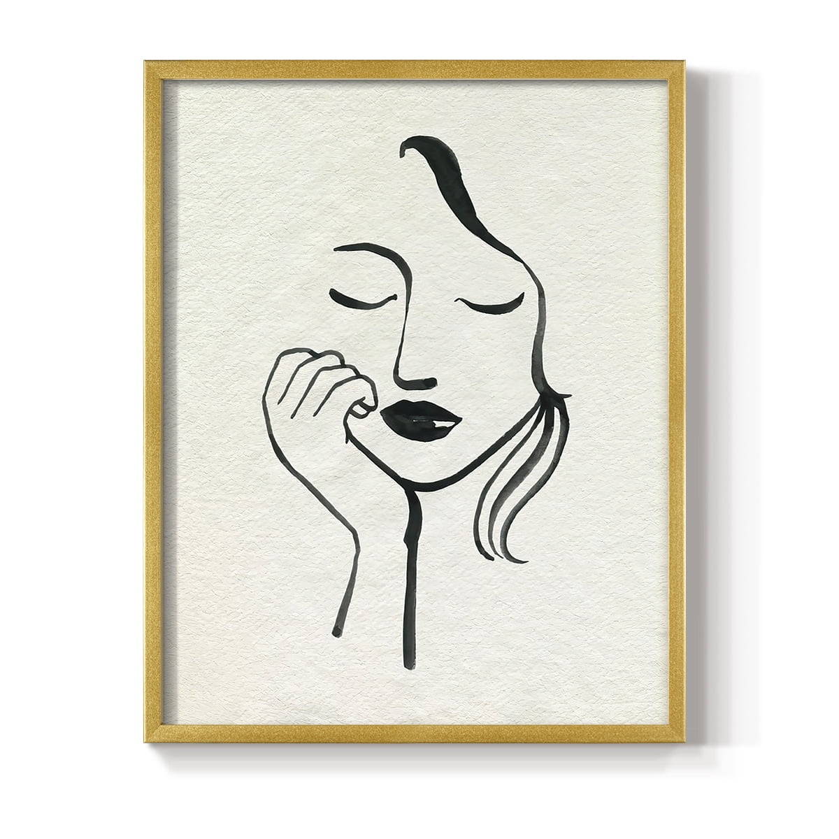 Day Dreamer I Framed Print in Gold Solid Wood Framed Print No Nail Hanging