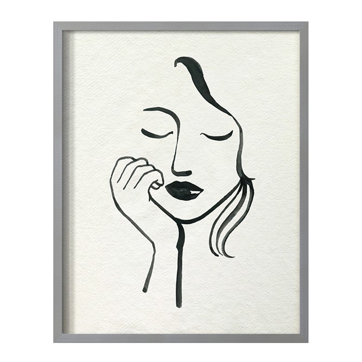 Day Dreamer I Framed Print in Gray Solid Wood Framed Print No Nail Hanging