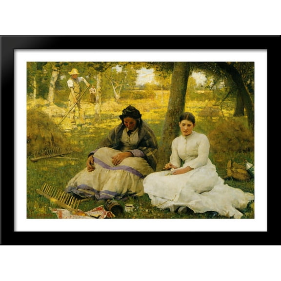 Day Dreams 38x28 Large Black Wood Framed Print Art by Sir George Clausen
