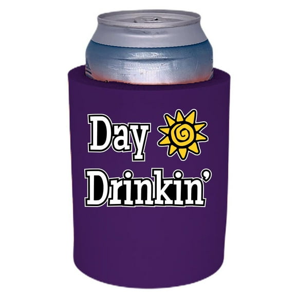 Day Drinkin' Thick Foam Old School Can Coolie (Purple)