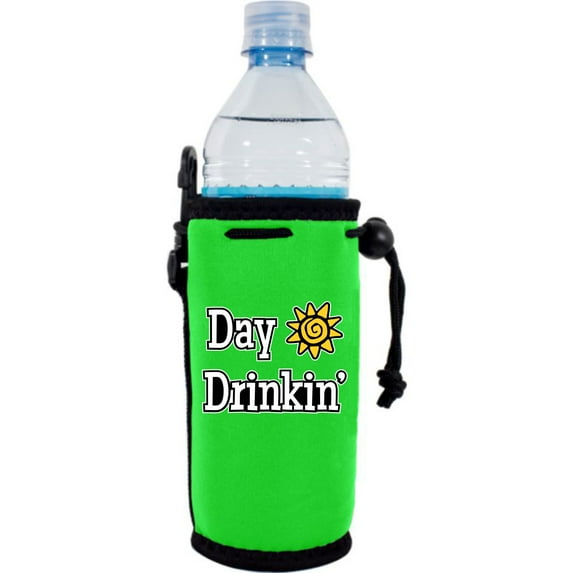 Day Drinkin' Water Bottle Coolie (Neon Green)