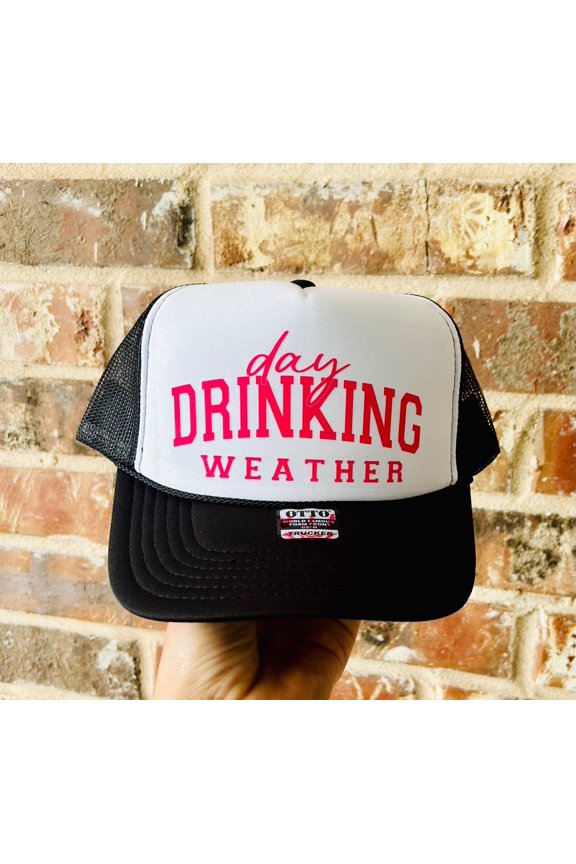 Day Drinkin' Weather Black & White Trucker Hat