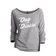 thumbnail image 1 of Day Drinkin Women's Fashion Slouchy 3/4 Sleeves Raglan Lightweight Sweatshirt Sport Grey X-Large, 1 of 3