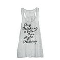 thumbnail image 1 of Day Drinking Is Better Than Night Drinking Women's Fashion Sleeveless Flowy Racerback Tank Top Sport, 1 of 5